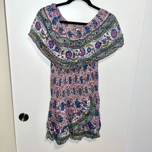 Alicia Bell Smocked Off the Shoulder Floral Dress